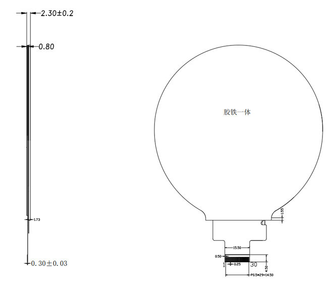 HDMI TFT LCD Display 4 Inch Round, Circular TFT LCD 4" With MIPI Interface 1