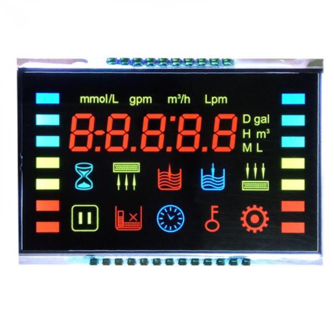Customized 7-Segment LCD Display Ozone anion disinfection machine, fresh air controller, VA black background LCD 4