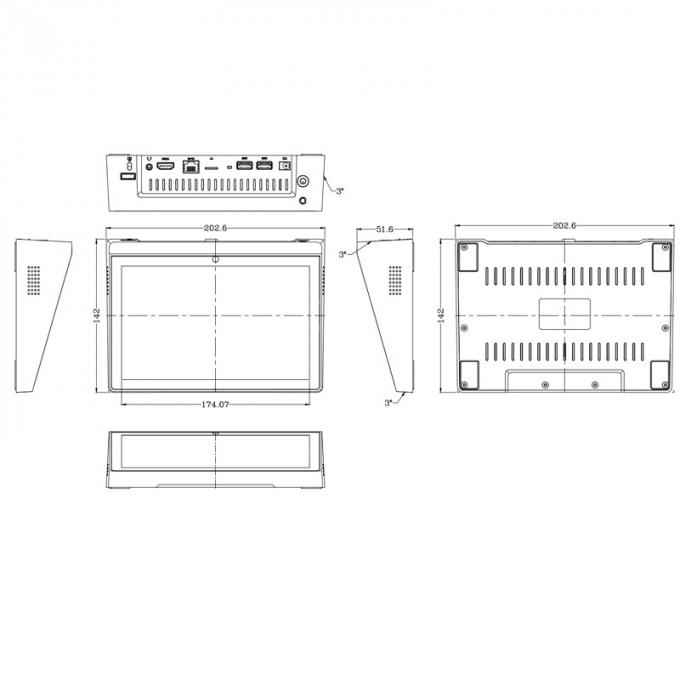 8 Inch Calling Device Horizontal Android All In One Machine 1280*800 Ips Screen With Wifi Bluetooth 0