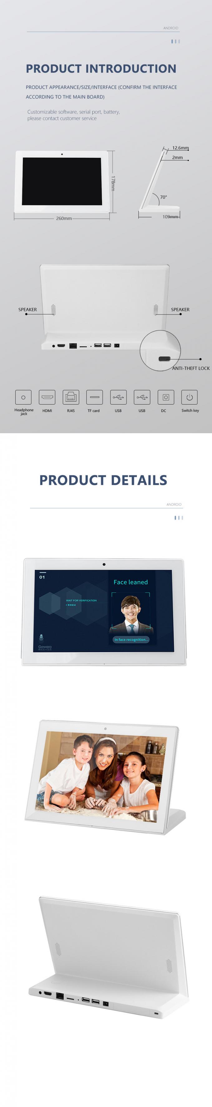 L type portrait 10.1 inch RK3568 touch screen POS ordering system RJ45 Camera desktop Android Tablet PC 4