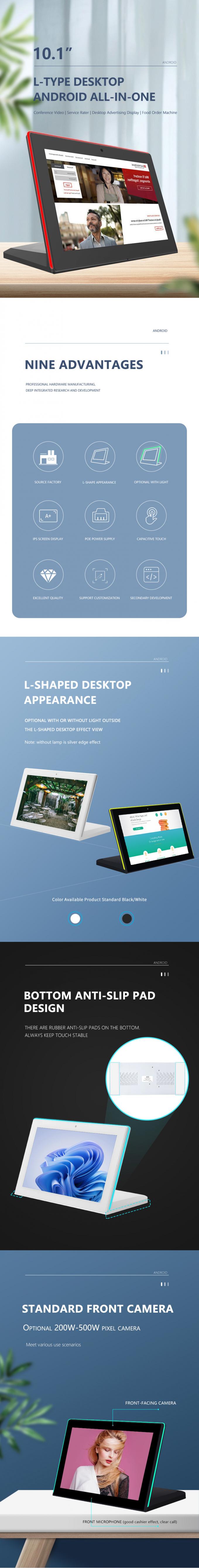 L type portrait 10.1 inch RK3568 touch screen POS ordering system RJ45 Camera desktop Android Tablet PC 2