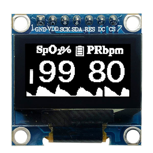 0.96 Inch OLED Display SSD1306 Controller 7 Pin White or Blue Fonts SPI 128x64 3V PMOLED