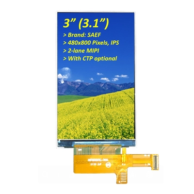 3 inch 480x800 Pixel Industrial TFT Display, 3.1inch TFT LCD ST7701S IPS Display