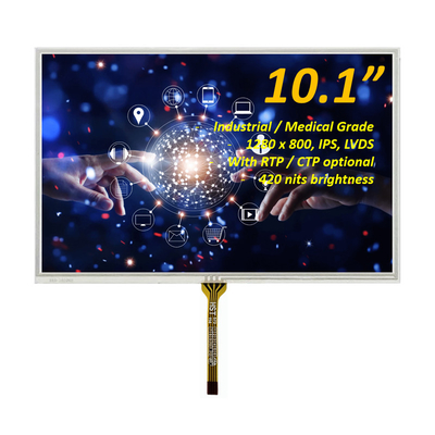Industrial/Medical Application 10.1 Inch TFT LCD Display 1280x800 Resolution with Resistive Touch Panel