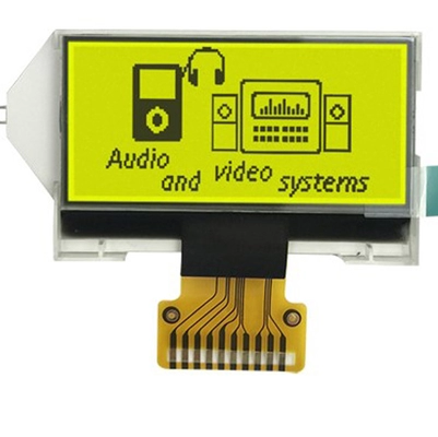 SPI Interface 128x64 COG LCD Module Yellow Green Display, Graphic LCD Manufacturer China
