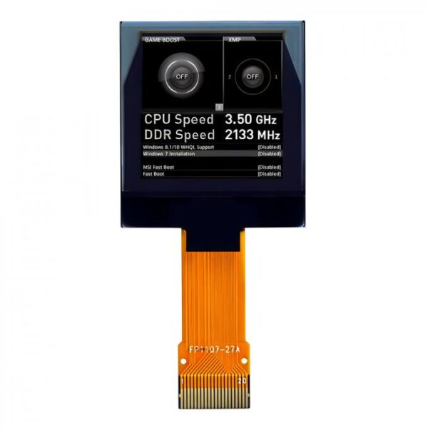 20 Pin 1.12 Inch OLED Display Module 128x128 40mm Long ZIF Connector Parallel SPI I2C Interface